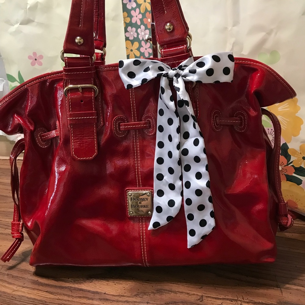 Vintage Dooney And Bourke Red Patent Leather Bag